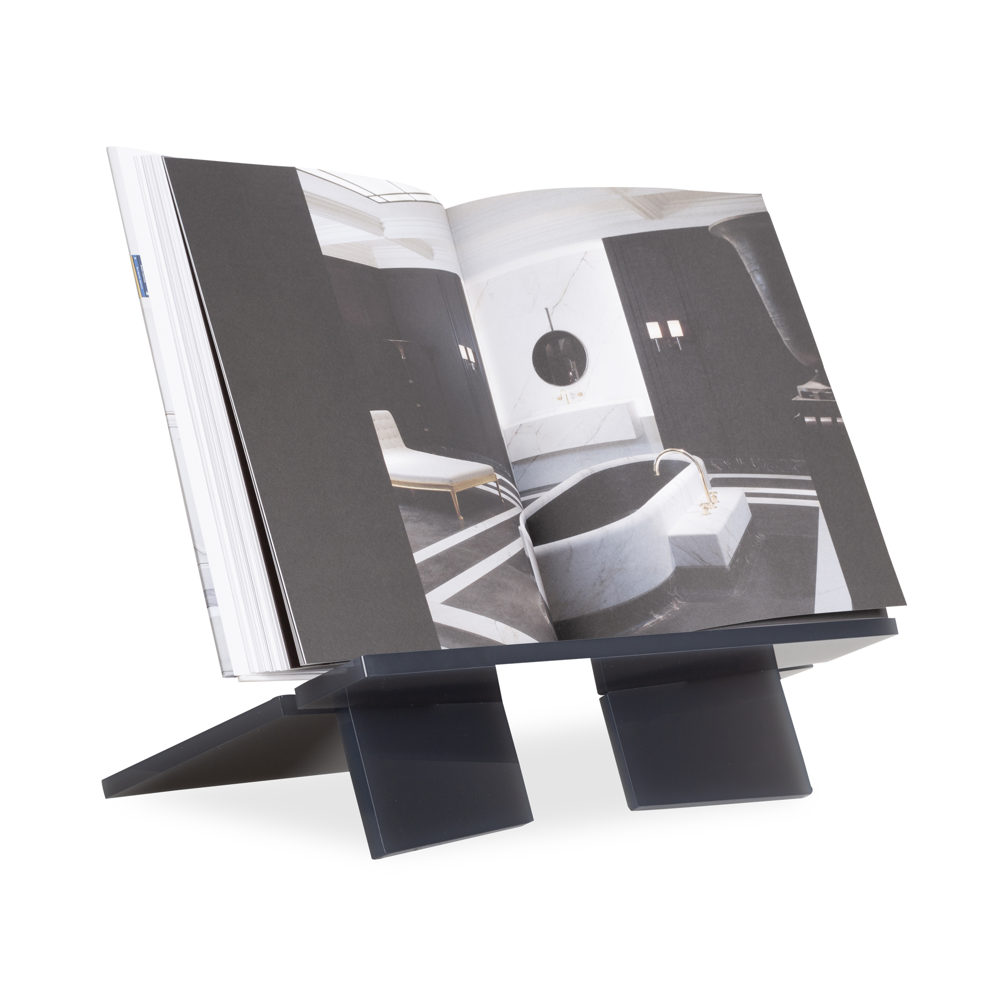 Defined by its elegant yet masterfully functional design, this Acrylic Bookstand will display your book upright, whether closed or open to leaf through, allowing you to proudly sho