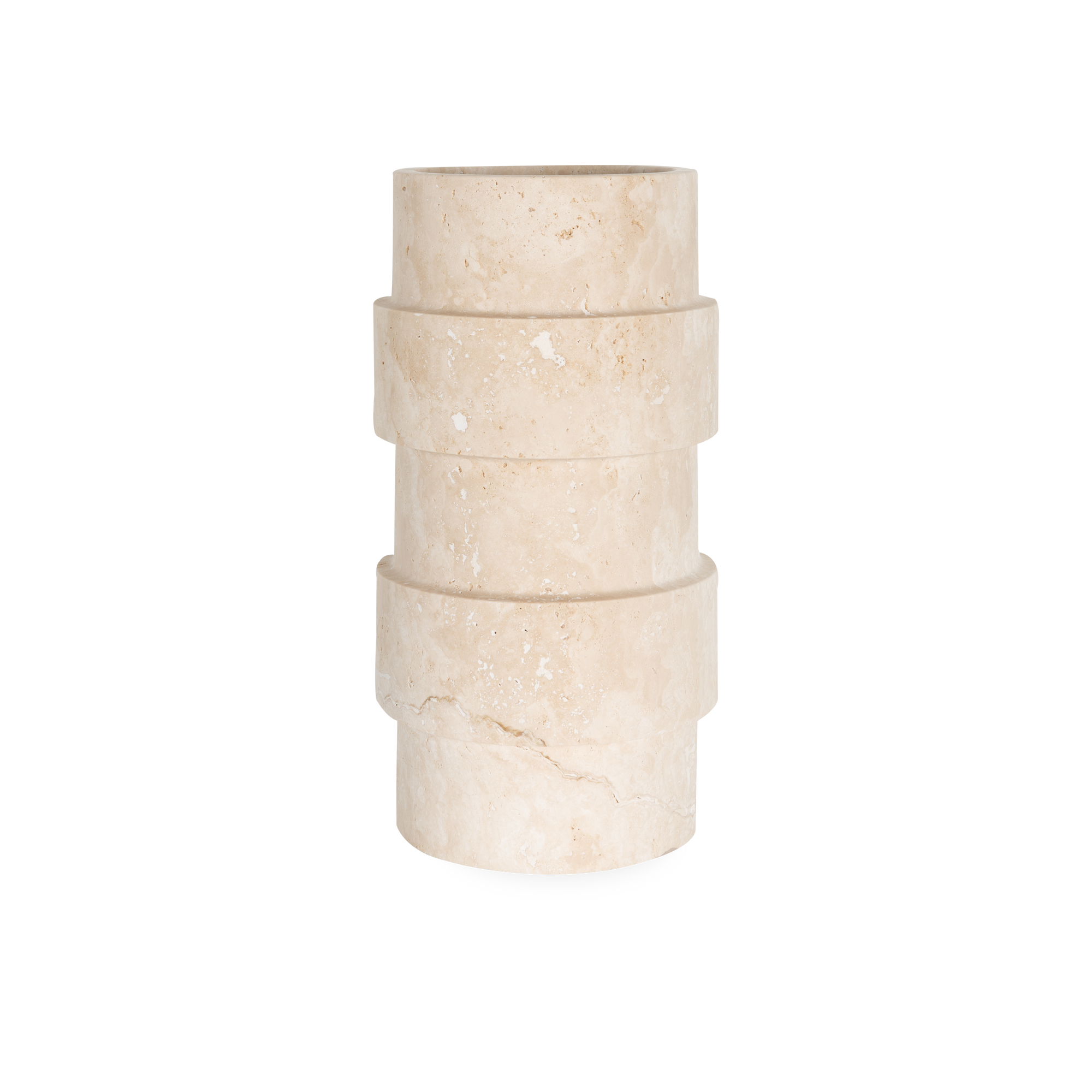 Travertine Ridged Vase