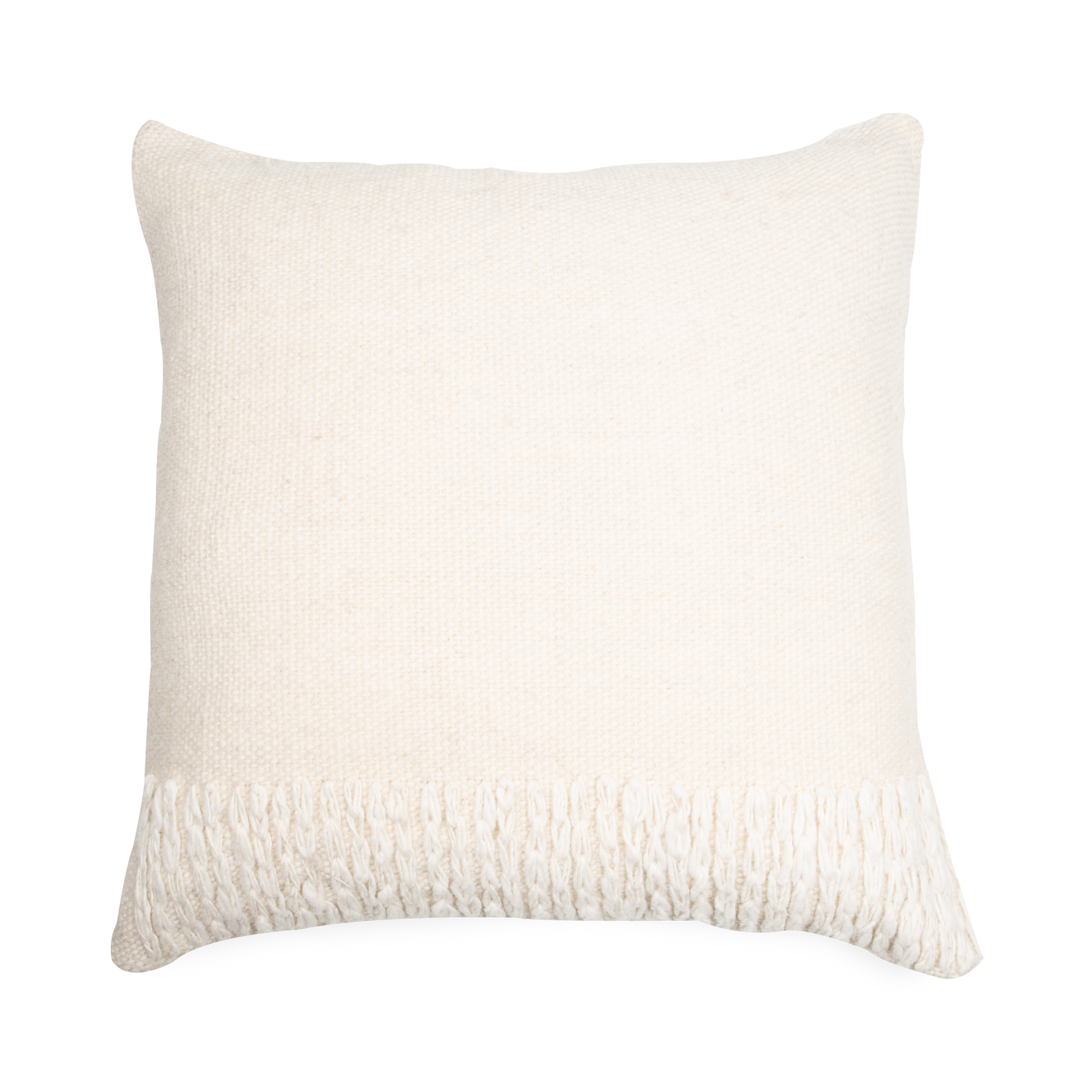 Fusing elements of striking design with traditional weaving and knitting, the Chain Stitch Wool Pillow is handmade by craftswomen of Chiloé using 100% natural wool from Chilota sh