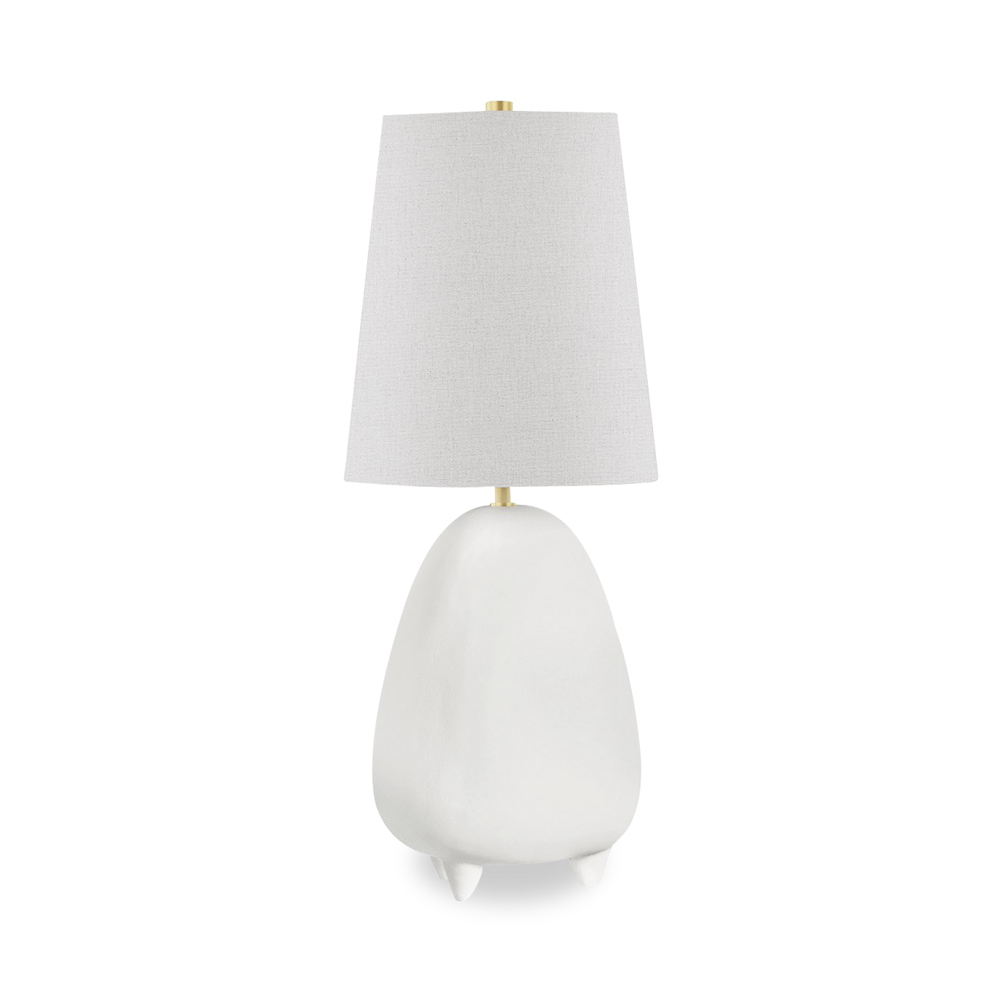 Drawing on the spirit of French sculptors of the ‘40s, Tiptoe is a unique table lamp combining a smooth organic body of ceramic in matte finish, unusual and contemporary, with br