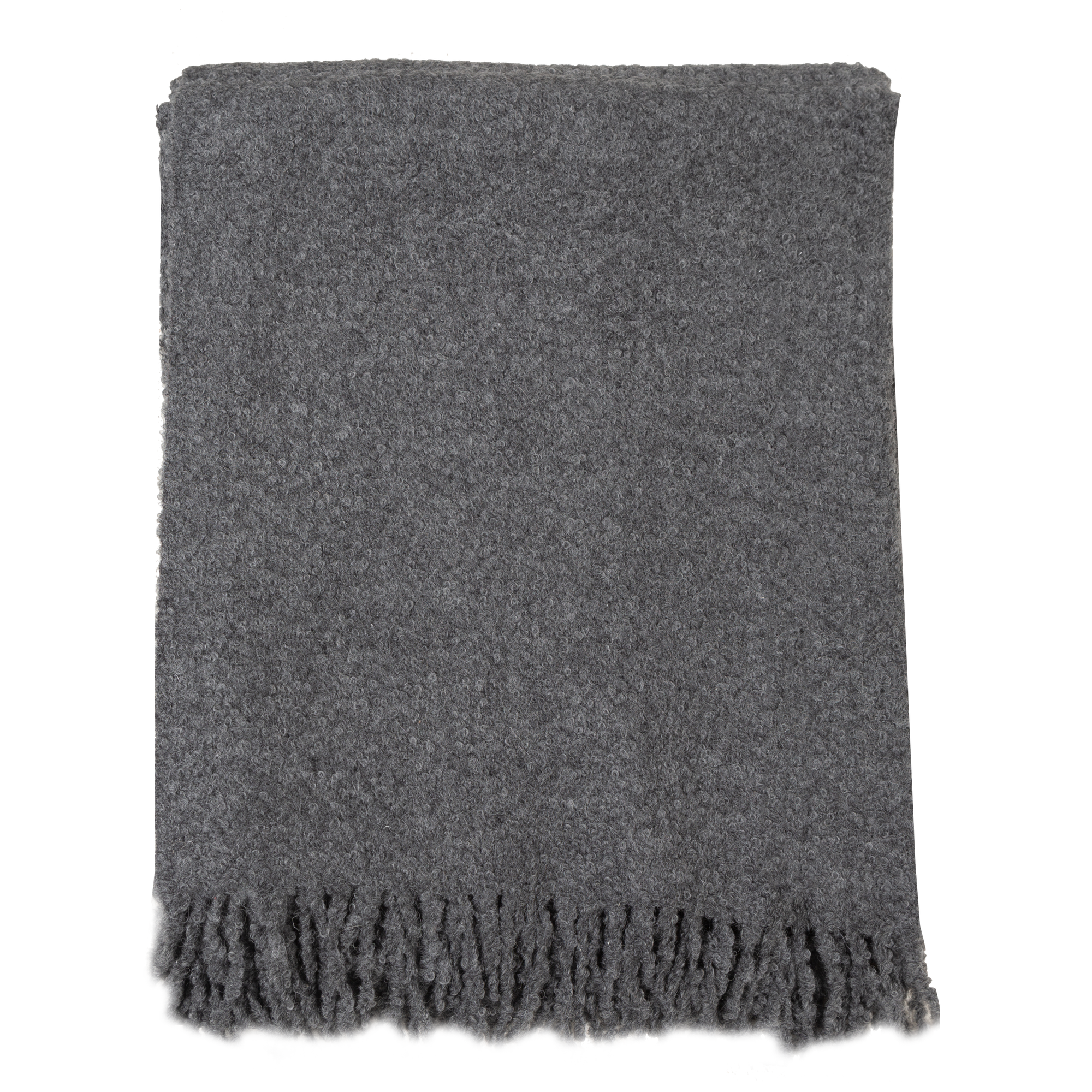 The Alpaca Boucle Throw features a soft and light mix of alpaca fleece and silk woven into a fine boucle.