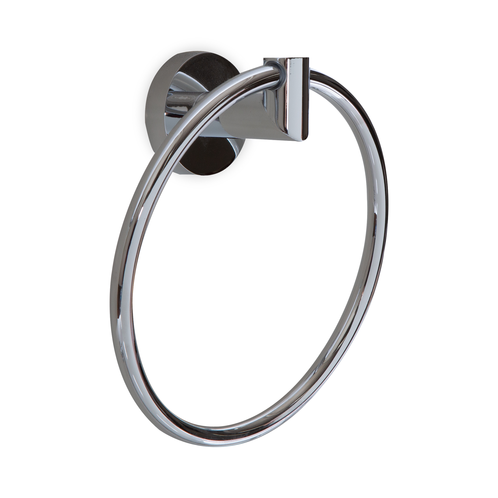 A cylindrical contemporary towel ring.