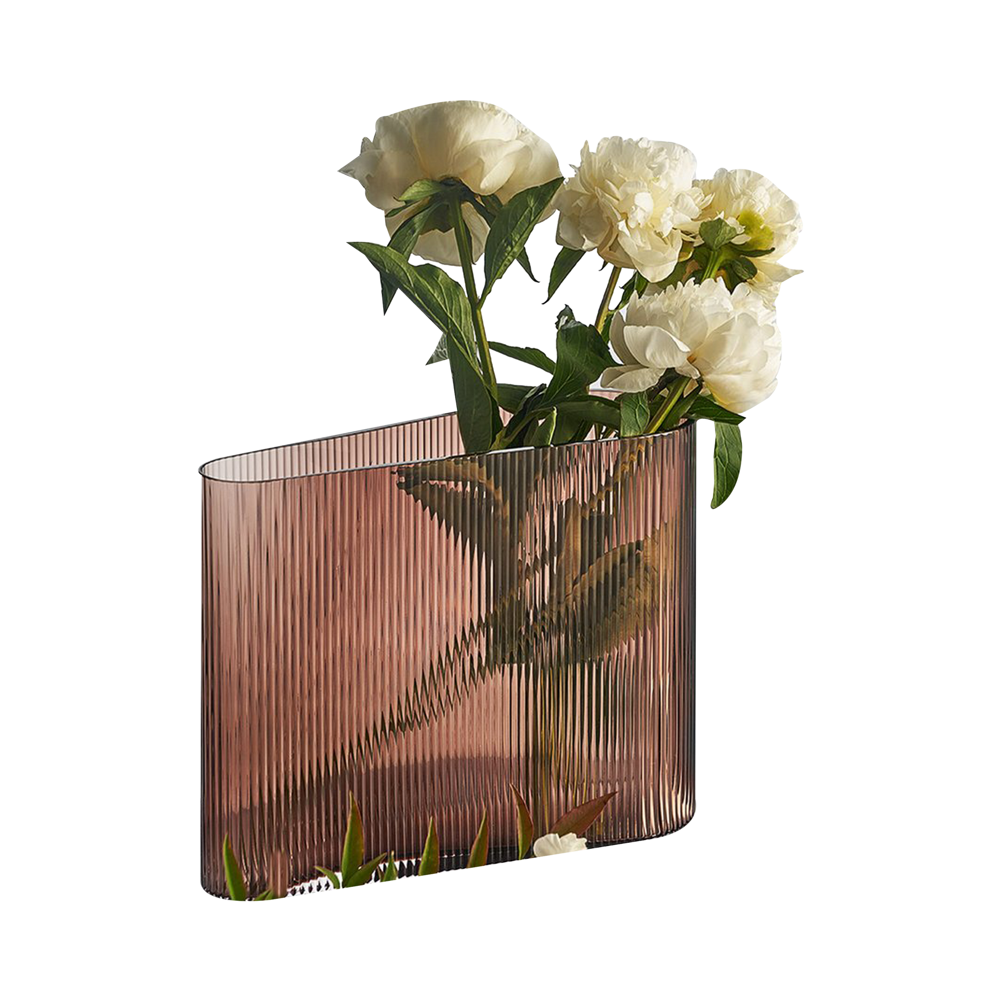 The Mist vases are made in extraordinarily clear yet corrugated glass.